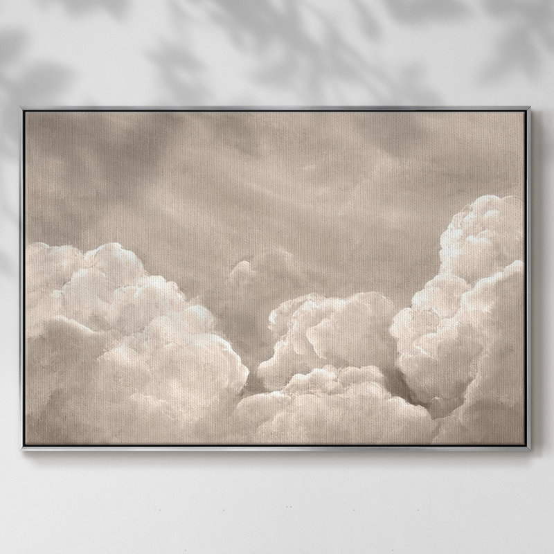 Painted Clouds II, reproduction d'art sur toile, H 27 po x l 41 po x P 2 po, Argent