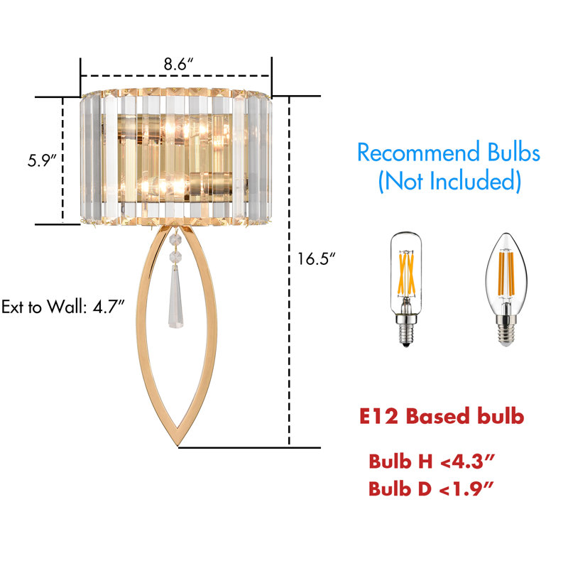 Mid Century Gold 2-Light Wall Sconces