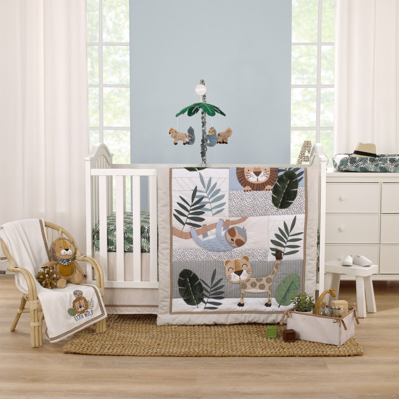 Sunside Sails Jungle Paradise 4 Piece Nursery Crib Bedding Set