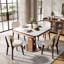Ensemble de salle à manger en pierre frittée 7 pièces avec 6 chaises rembourrées Fairmont-135820584