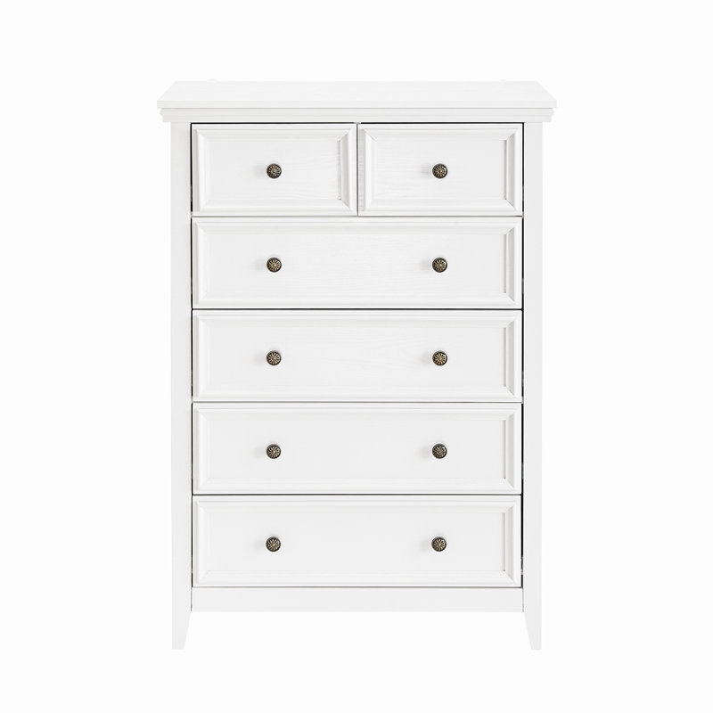 Rajene Faux Wood 6-Drawer Dresser, White Duplicate