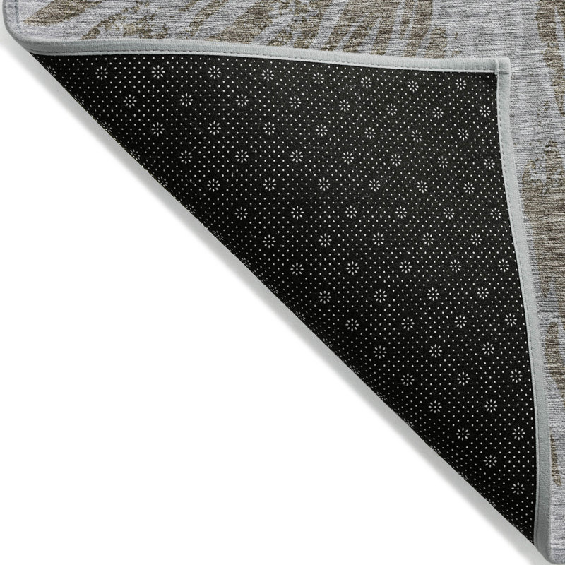 Tapis intérieur gris lavable abstrait 3 pi x 5 pi