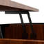 Table basse 31,5 "avec rangement surélevé - Table basse moderne en noyer cannelé de style Mid-Century pour petits salons