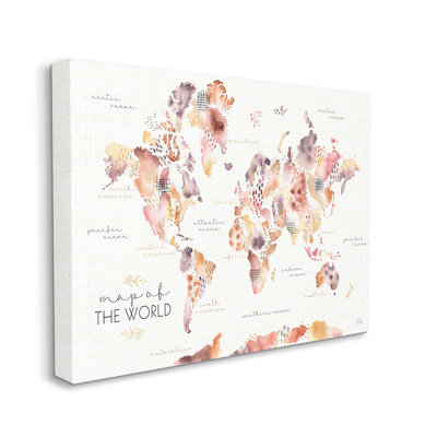 Carte du monde à fleurs abstraites ca-471
