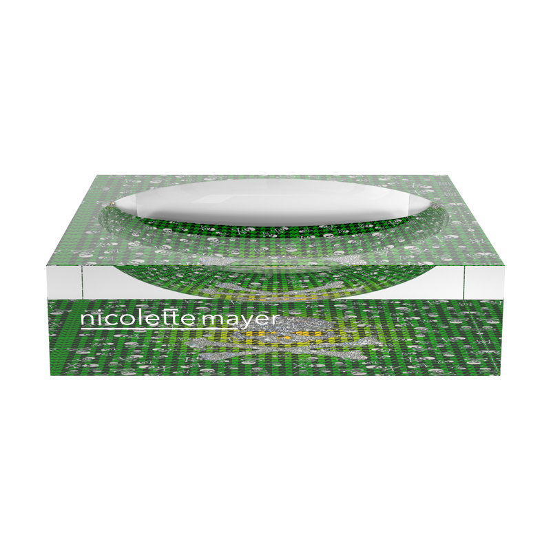 CrossBones Houndstooth Acrylic Candy Catchall Dish, Yellow Green
