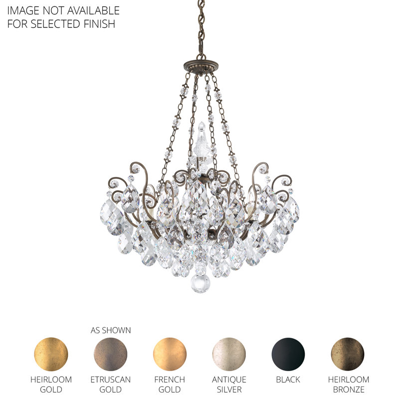 Renaissance 8 - Light Empire Chandelier, Handcut Clear, Antique Silver, Swarovski Strass