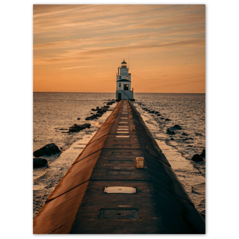 Lighthouse Print - Coastal Nautical Wall Art - Seaside Lighthouse Canvas Poster - Ocean Shore Landscape Artwork - Travel Beach Decor - Scenic Maritime Wall Hanging - Modern Home Decoration Art Print