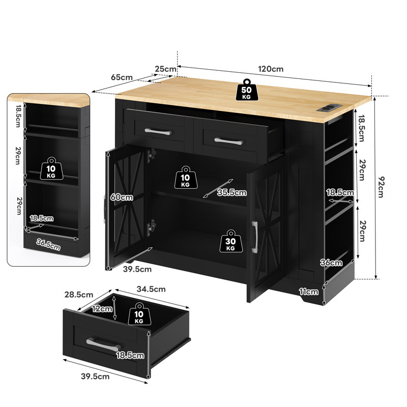 Kitchen Island, Black