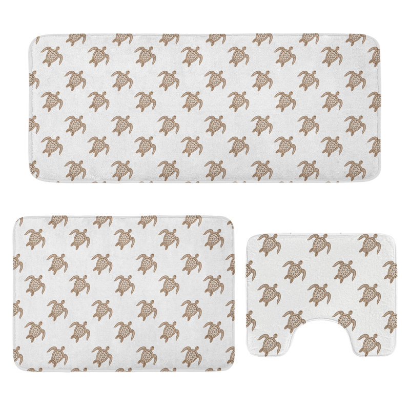  Ensemble de tapis de salle de bain 3 pièces Turtle
