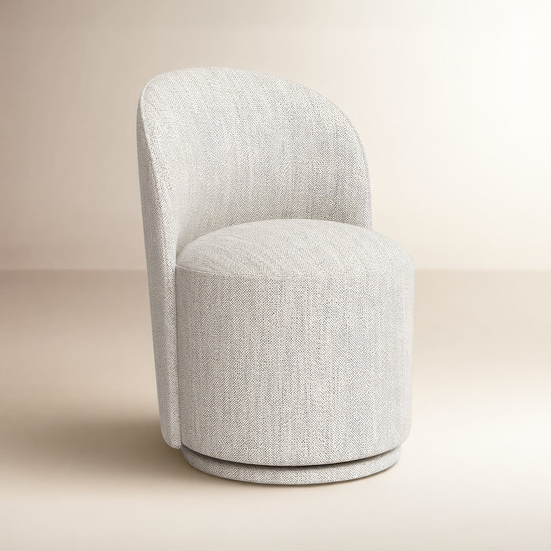 Chaise d'appoint pivotante Sharlene, Tissage ivoire Prestige