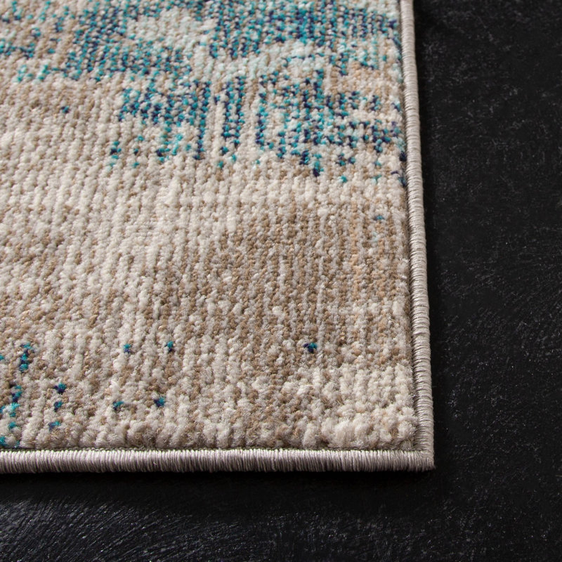 Tapis bleu clair / vert Etta, Blue, Runner 2'2" x 6'