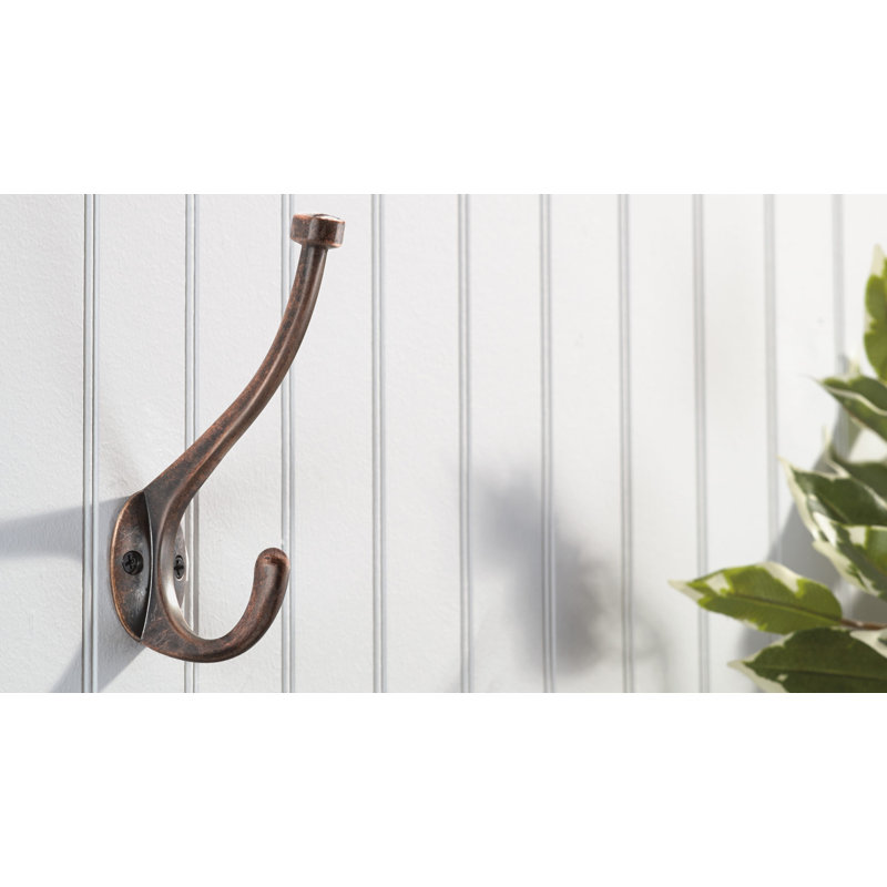 Crochet mural transitionnel en métal, Bronze florentin