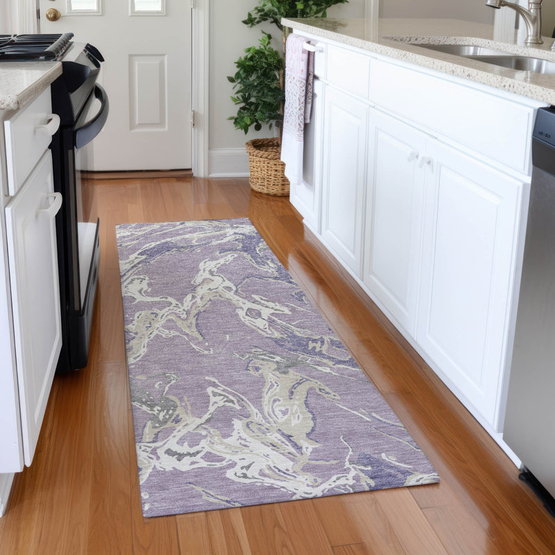 Premium Machine Washable Corum AMF1035 Abstract Rug, Runner 2'3" x 7'6"