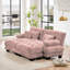 Canapé-lit Cloud Couch pour le salon, canapé 2 places en chenille avec 2 coussins lombaires et 2 coussins décoratifs, canapé rembourré à accoudoirs larges avec 2 repose-pieds, chenille rose-1428046131