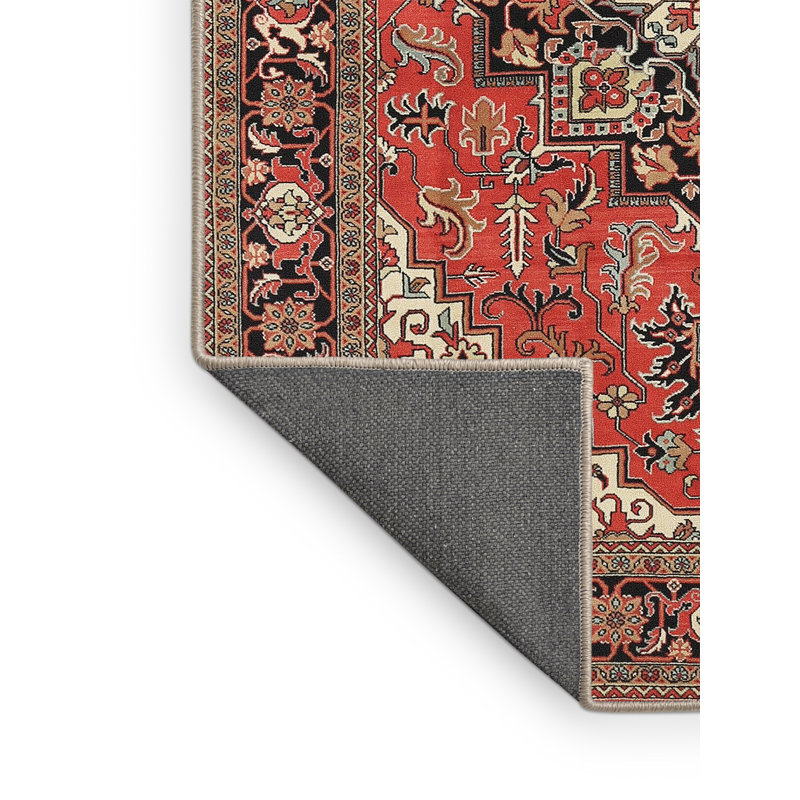 Tapis traditionnel rouge / brun Dimitrios, Rectangle 2 pi x 3 pi