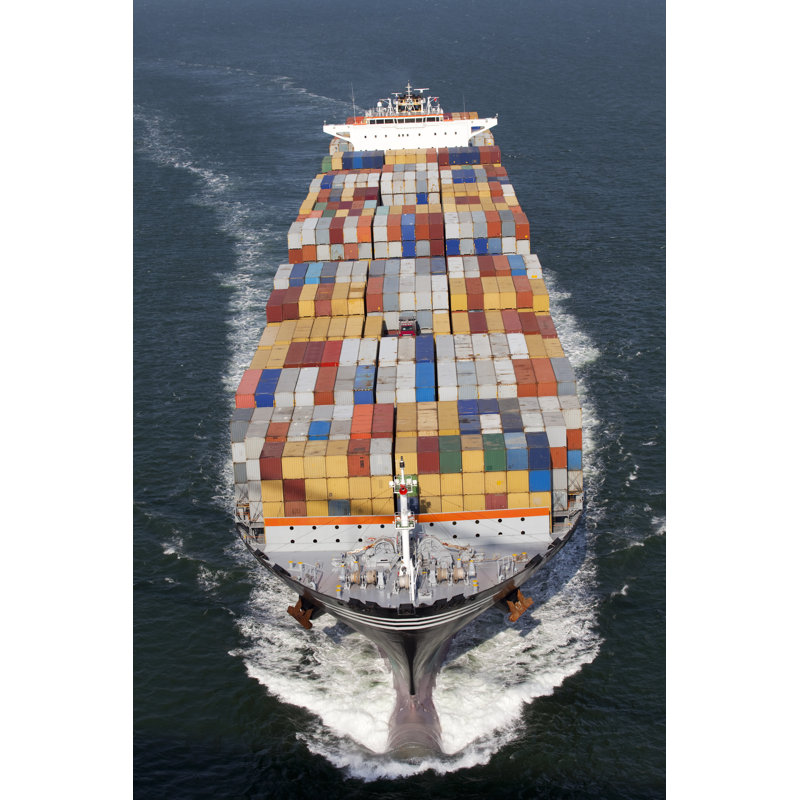 Container Ship - Wrapped Canvas Print, 46cm H x 30cm W x 3.8cm D