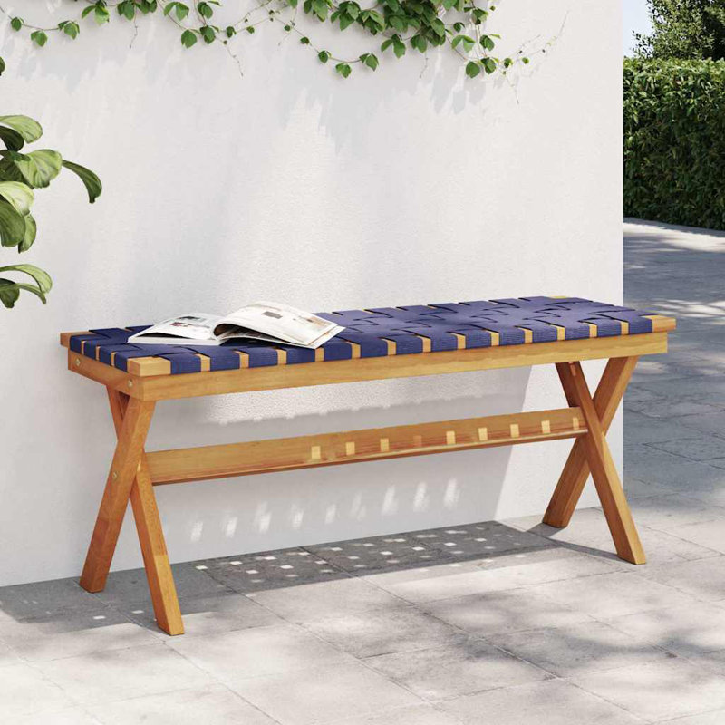 Vidaxl Garden Bench in Acacia and Fabric, Dark Blue