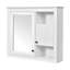 Armoire de salle de bain murale avec miroir, armoire à pharmacie murale avec 3 tablettes