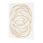 Décoration murale abstraite en métal à motif de cercles superposés en métal avec support en bois blanc