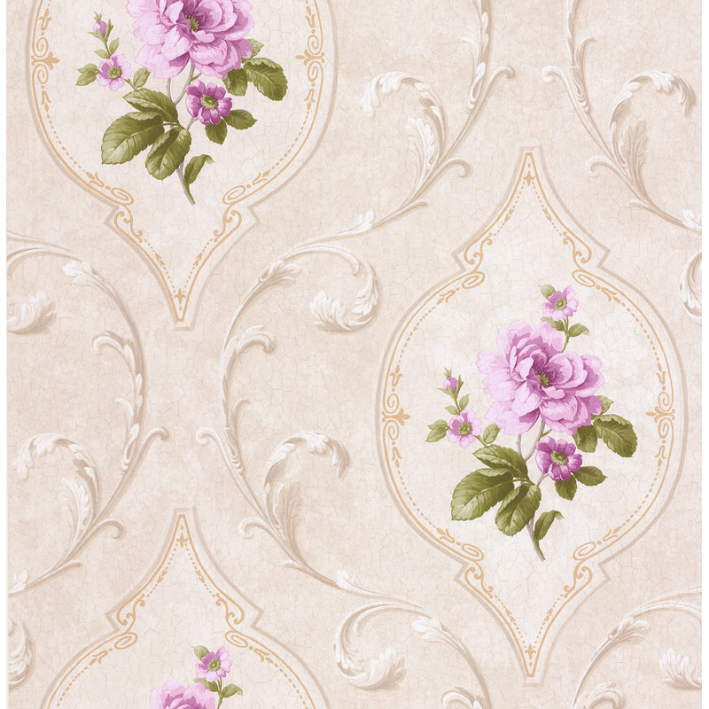 Dolph 10m x 53cm Wallpaper Roll, Grey / Purple