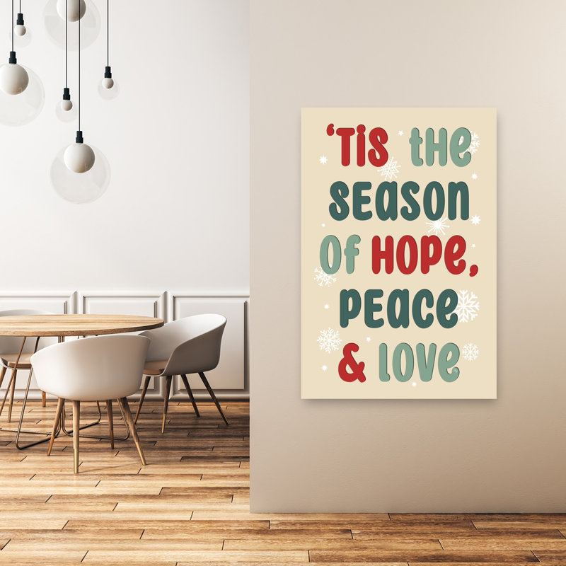 «Christmas Hope Peace Love Abstract Contemporary Landscape Nature», reproduction d'art murale, 48" H x 32" W