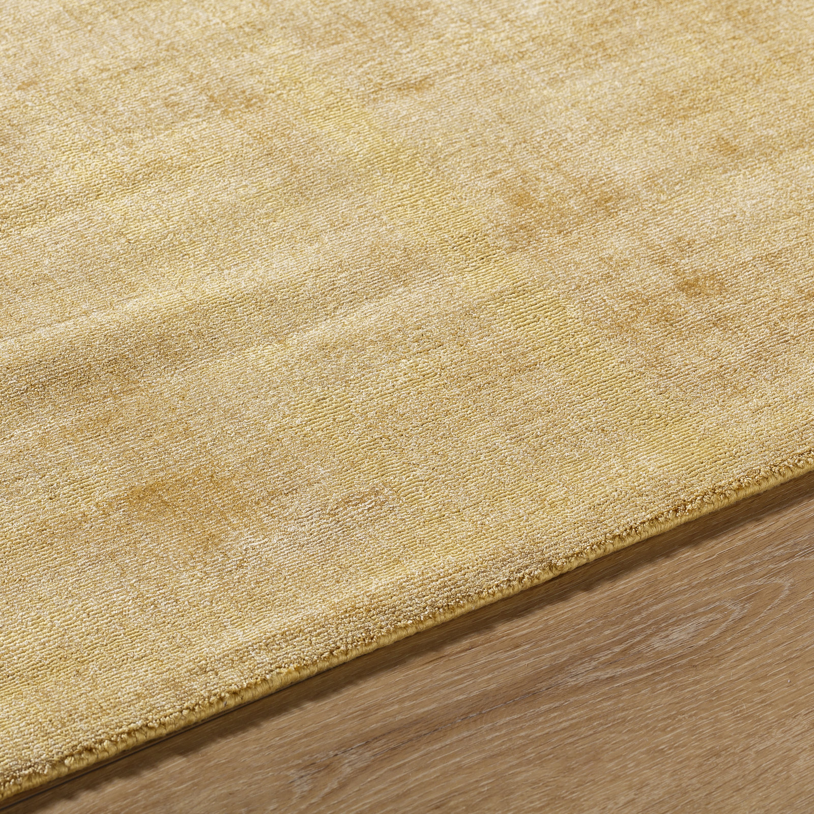 Fennel Hand Loomed Viscose Yellow Rug, Rectangle 8' x 10'