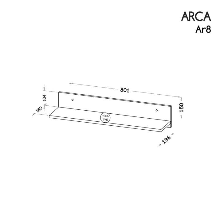 Ondraya Floating Shelf, Oak Wotan/Arctic White