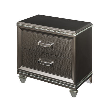 Luxor 2-Drawer Nightstand in Dark Champagne