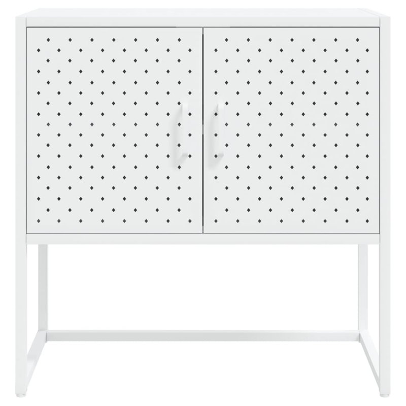 Shovon Sideboard Storage Buffet Cabinet for Kitchen Living Room Entryway Steel, White