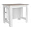 Îlot de cuisine porte antibactérienne, trois tablettes, finition gris clair / blanc