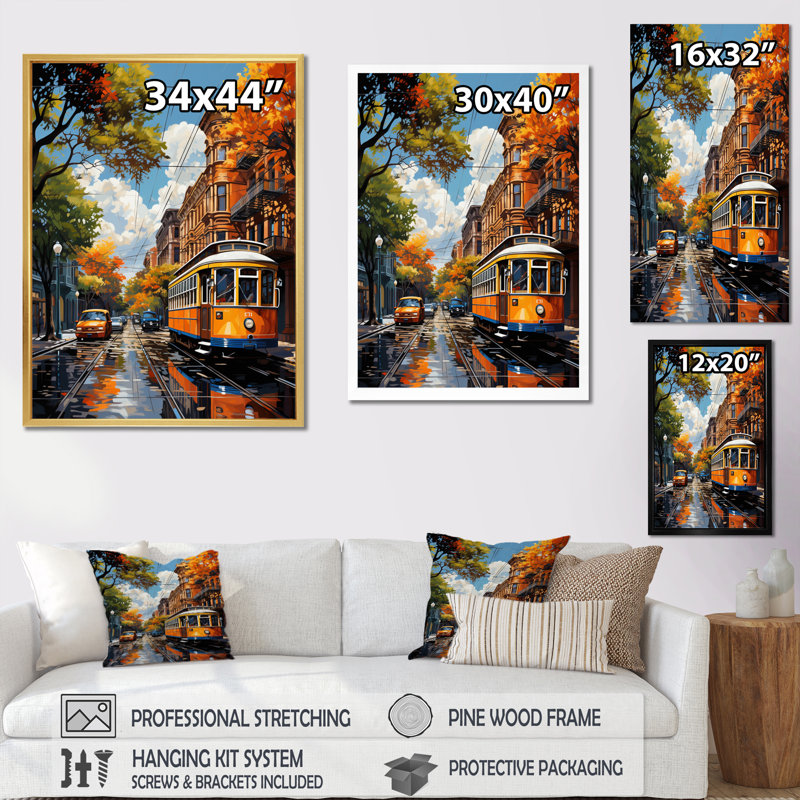 «City New Orleans City II - New Orleans», art mural sur toile, H 32 po x l 16 po x P 1 po, Cadre flottant doré