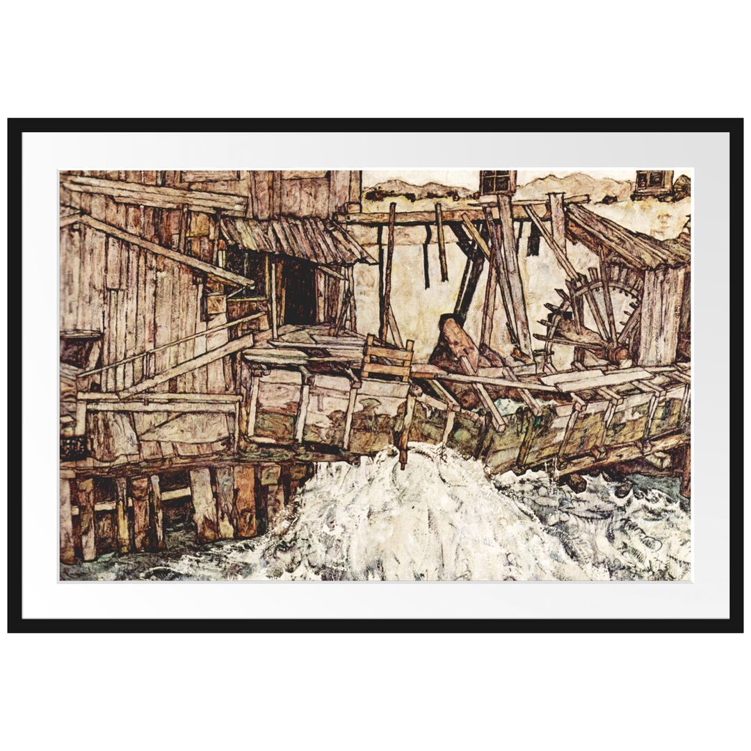 Gerahmter Kunstdruck Old Mill von Egon Schiele