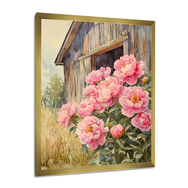 Barritt - Floral Wall Art, H 20 po x l 12 po, Reproduction encadrée d'une seule photo, Doré