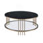 Coffee Table, Sintered Stone Top & Champagne Finish Round
