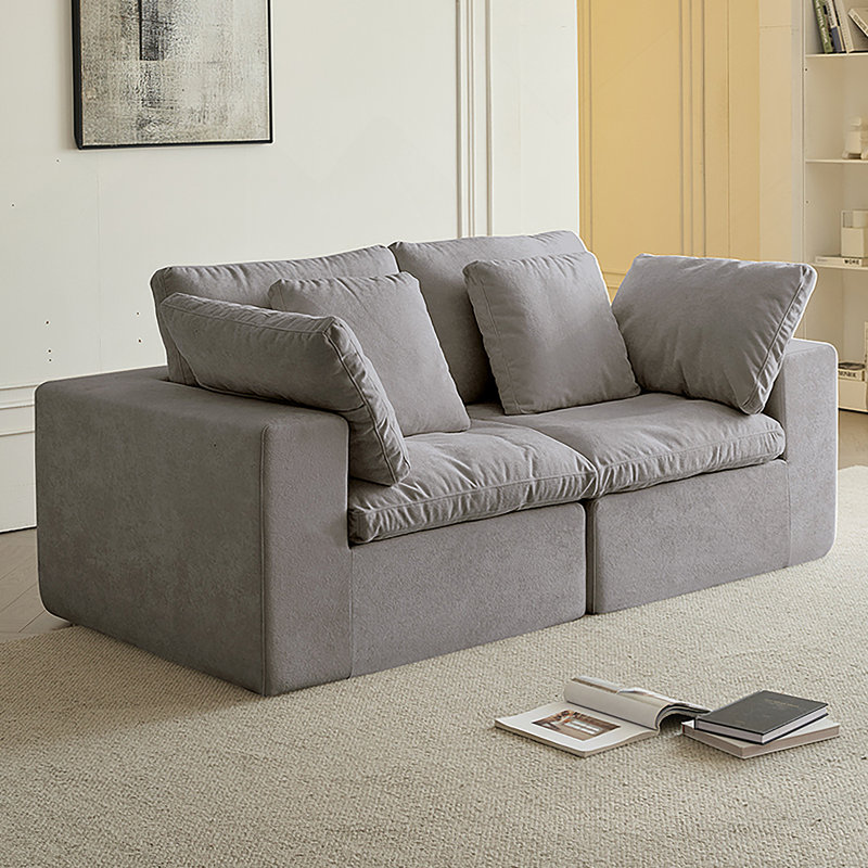 Canapé modulaire Boneless, Gris clair
