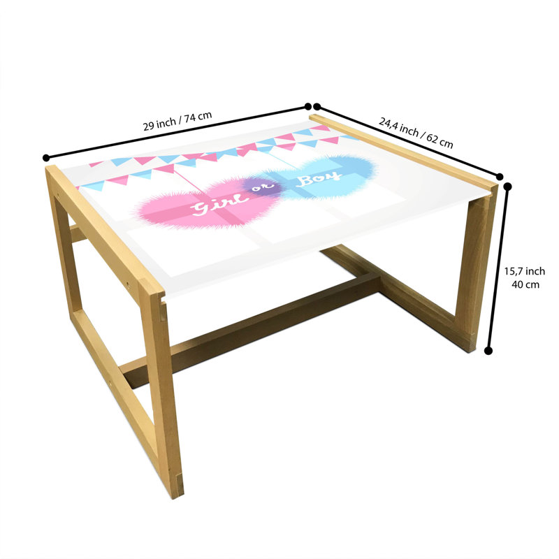 Charity Trestle Coffee Table, 40cm H x 74cm W x 62cm D