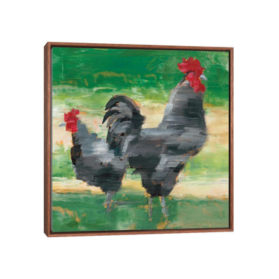 «Black Rooster & Hen I» par Ethan Harper - reproduction d'art