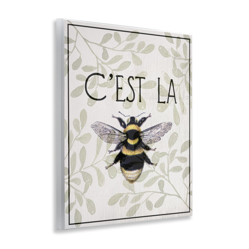 Abeille française sur plaque murale florale, design par Lil 'Rue