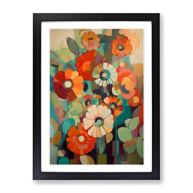 Orphism Flowers Vol.4 - Picture Frame Print, Black, 64cm H x 46cm W x 2cm D
