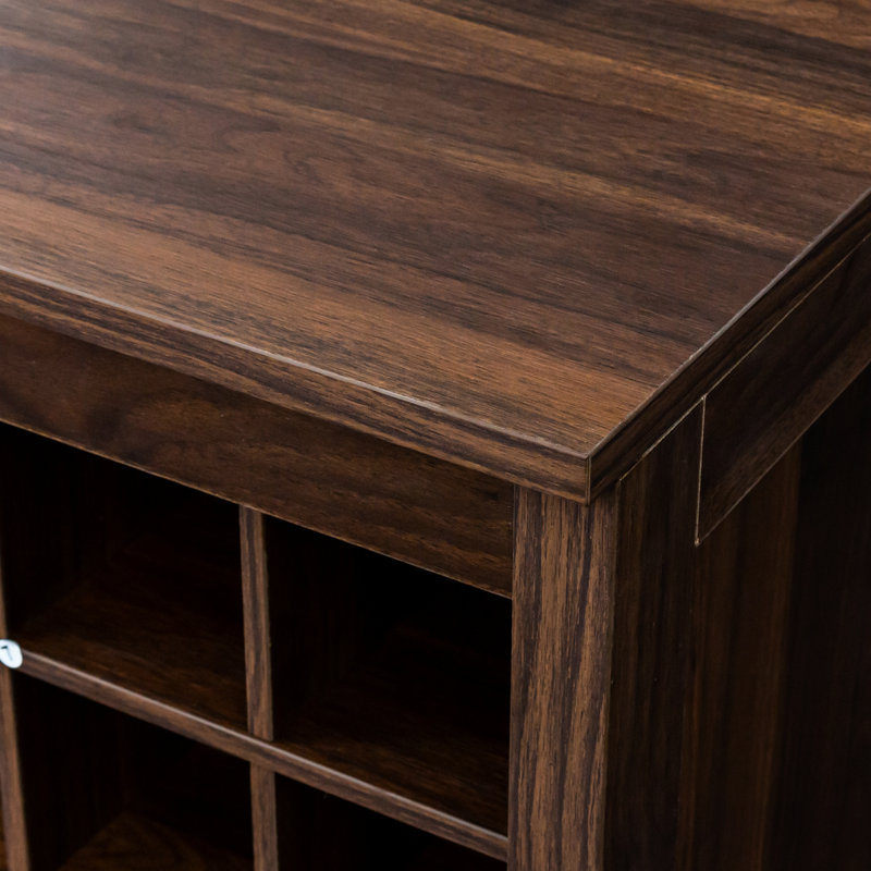 32 Modular Buffet Cabinet In Dark Brown Walnut - Wine Enthusiast's Choice For 32 Bottles Storage Unit