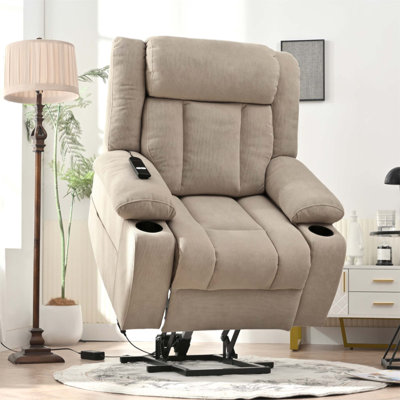 Fauteuil inclinable électrique Power Lift pour personnes âgées, fauteuil en tissu confortable avec repose-pieds allongé, conception ergonomique et télécommande pour une détente facile