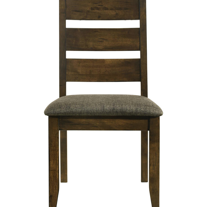 Chaise de salle à manger Knotty Nutmeg & Grey Ladderback de 2 personnes - Élégance rustique dans l'espace de salle à manger