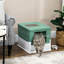 Cat Toilet House - , Roomy, Double Door Entryway Litter Box With Drawer Tray Spacious, Odor-Blocking