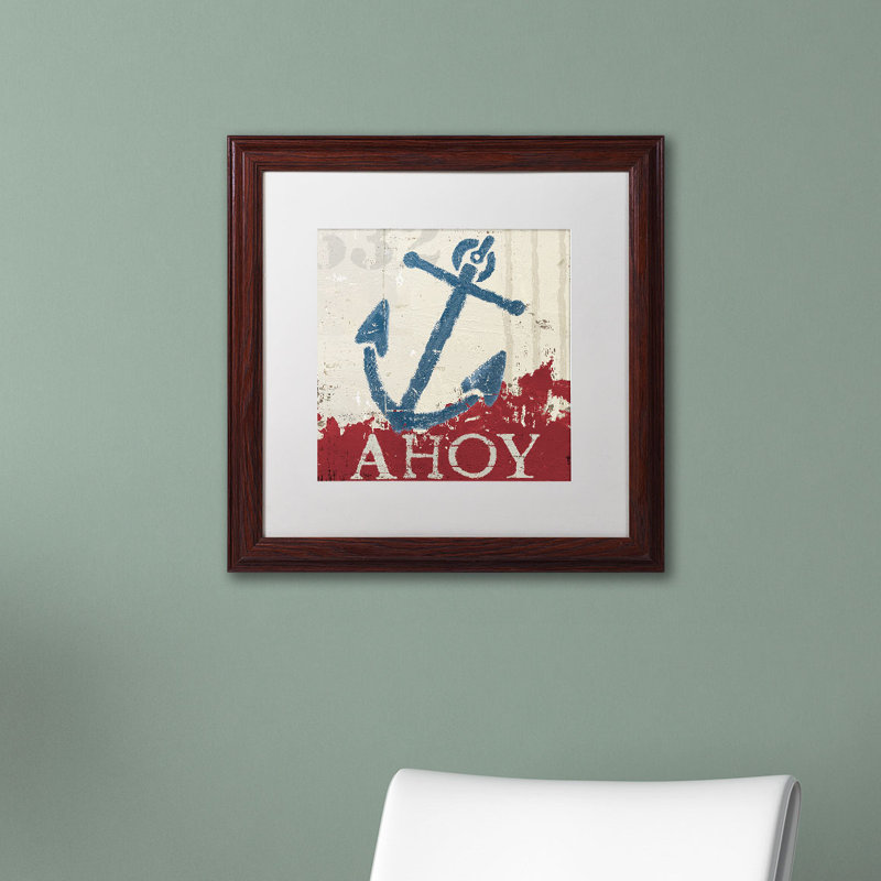 Nautical IV Framed Graphic Art on Canvas with Wood Frame