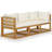 27.6" Wide Acacia Square Patio Sofa with Cushions-1433430460