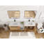 Meuble-lavabo mural 72 po avec lavabo de comptoir en résine et 1 tablette de rangement, 4 portes à fermeture douce (KD-Packing)-133692216