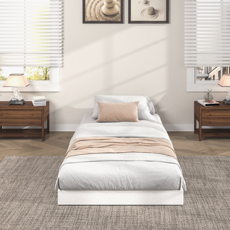 Sommier tapissier robuste de 5 po avec couvre-matelas et sommier tapissier 5 po, Lit simple, Profil bas (5 po)