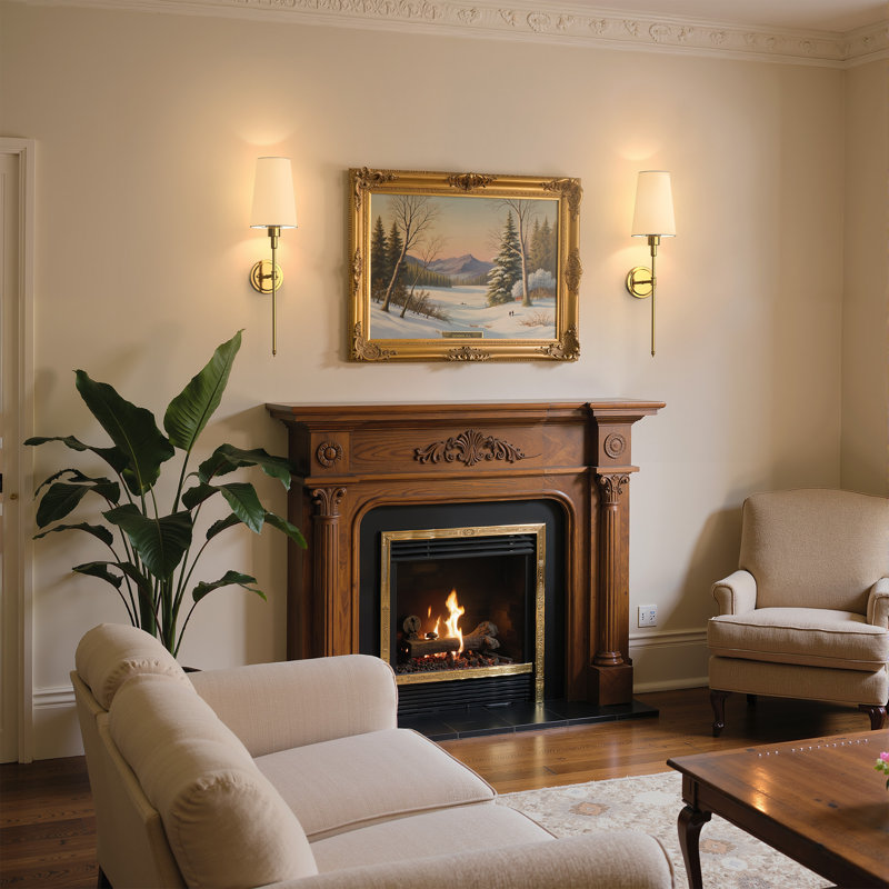 Alcester Traditional/Classcial Wall Lights, 27-Inch Tall Sconce With Remote Control