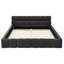 Grand lit plateforme gris foncé avec revêtement en chenille, structure solide et solide, aucun lit tapissier requis, gris, tissu, pour le confort de la chambre à coucher-1194442364