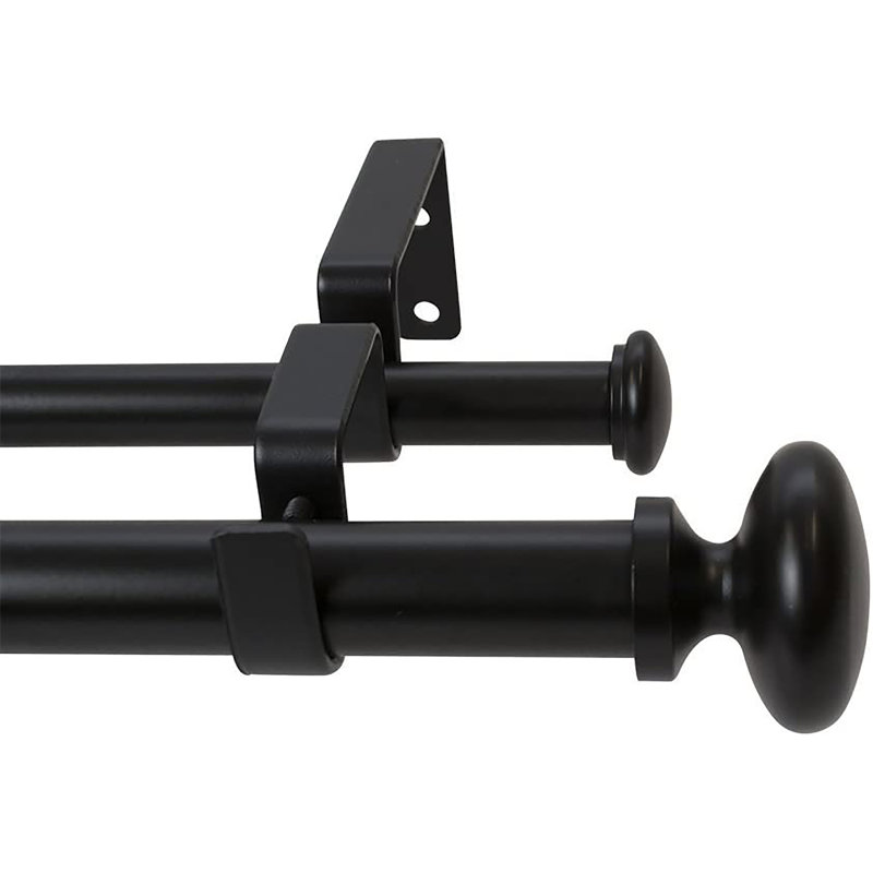 Adjustable Double Curtain Rod, Gold, 84" - 120"